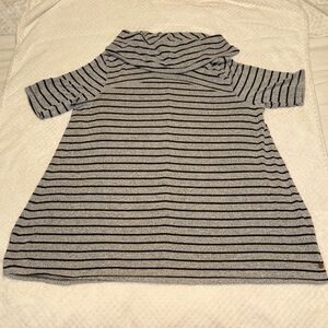🖤 LIVI by Lane Bryant Gray & Black Striped Cowl Neck Tunic Top – Size 14/16